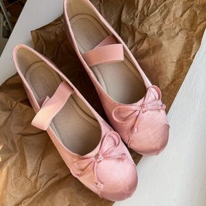 Pink Satin Ballerinas